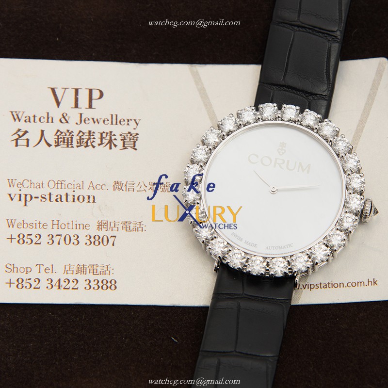 Corum 058.100.69/0001 PN02 Replica Watch, 38mm Automatic, White Mother of Pearl Dial, 18kt Gold & - Image 5