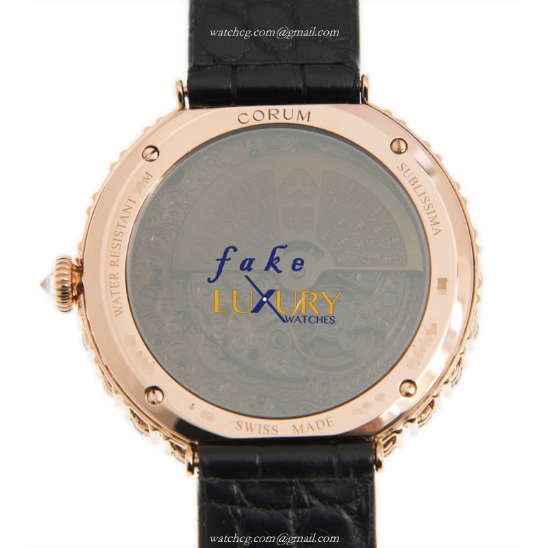 Corum 058.100.85-0001 PN01 CLASSIQUE Replica Watch - Automatic - 18kt Rose Gold & Diamonds - White - Image 3