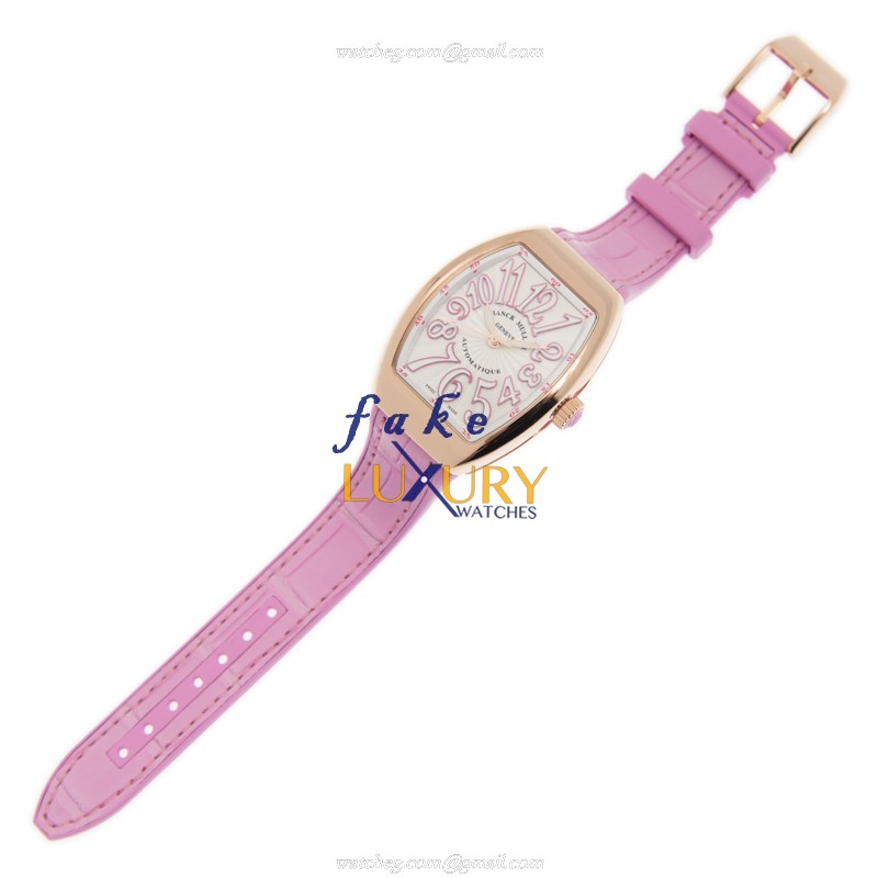 Franck Muller V 32 SC AT FO 5N.RS 18kt Rose Gold Automatic Replica Watch - White Dial, Pink - Image 2