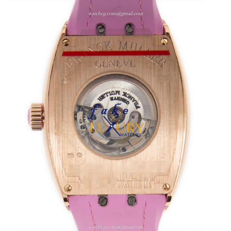 Franck Muller V 32 SC AT FO 5N.RS 18kt Rose Gold Automatic Replica Watch - White Dial, Pink - Image 3
