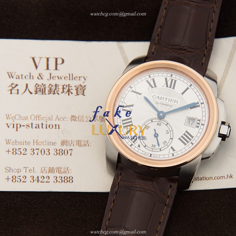 Cartier WSCA0002 CALIBRE DE CARTIER Automatic 18kt Rose Gold - Ceramic Bezel - Silver Dial - Image 5