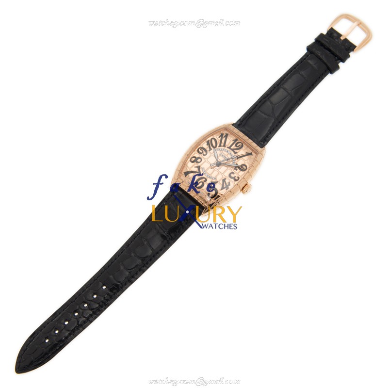 Franck Muller 6850 B SC GOLD CRO 5N Cintree Curvex Replica Watch, 33mm Rose Gold Case, Gold Dial - Image 2