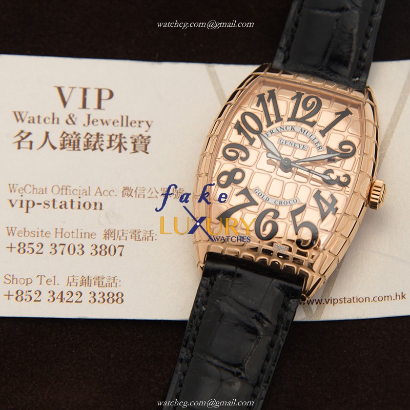 Franck Muller 6850 B SC GOLD CRO 5N Cintree Curvex Replica Watch, 33mm Rose Gold Case, Gold Dial - Image 5