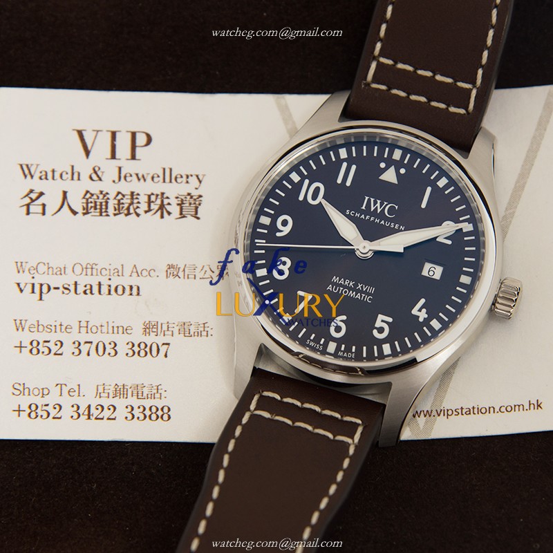 IWC PILOTS Automatic IW327003 Stainless Steel Dark Brown Dial Cowhide Strap Replica Watch - Image 5