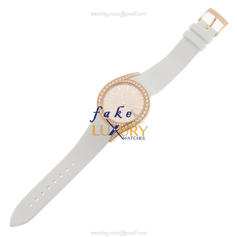 Piaget G0A38167 Limelight Replica Watch, Quartz Movement, 18kt Rose Gold & Diamond Case, Gold Dial - Image 2