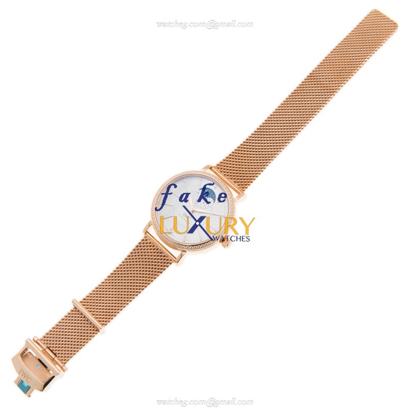 IWC IW459005 Portofino Automatic 18kt Rose Gold Diamonds White Dial Replica Watch - Image 2