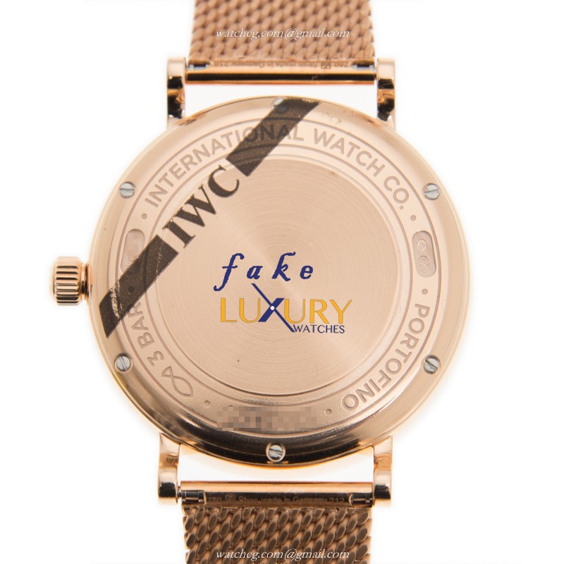 IWC IW459005 Portofino Automatic 18kt Rose Gold Diamonds White Dial Replica Watch - Image 3