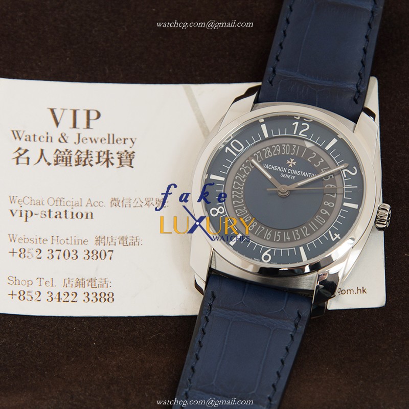 Vacheron Constantin Quai de L'Ile 4500S/000A-B364 Blue Dial Rubber Strap Replica Watch - Image 5