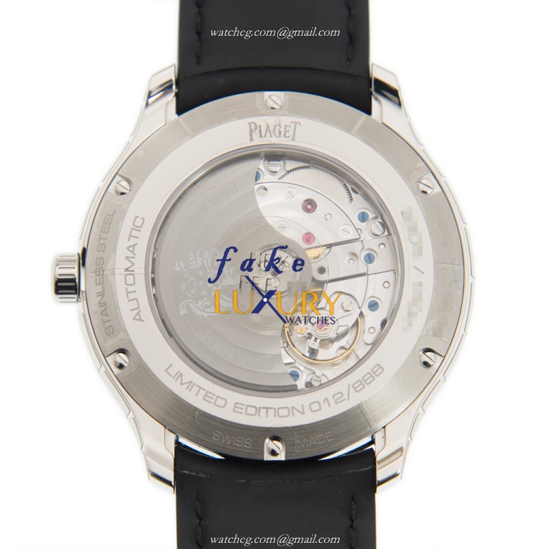 Piaget G0A42001 POLO Replica Watch - Automatic - Stainless Steel Case - Black Dial - Leather Strap - Image 3