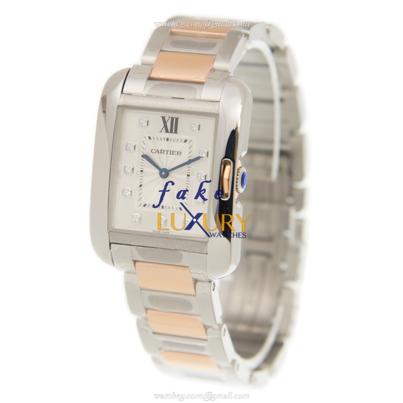 Cartier TANK WT100032 Replica Watch Quartz Silver Dial Stainless Steel Case - Image 3
