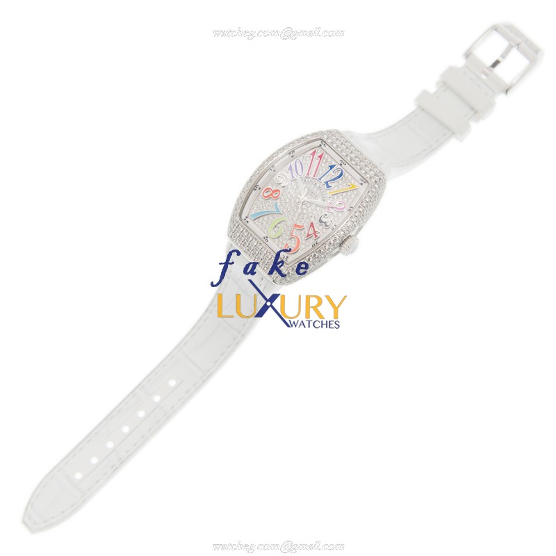 Franck Muller V 32 SC AT FO COL DRM D CD AC.BC - Automatic Stainless Steel & Diamonds Watch - Image 2