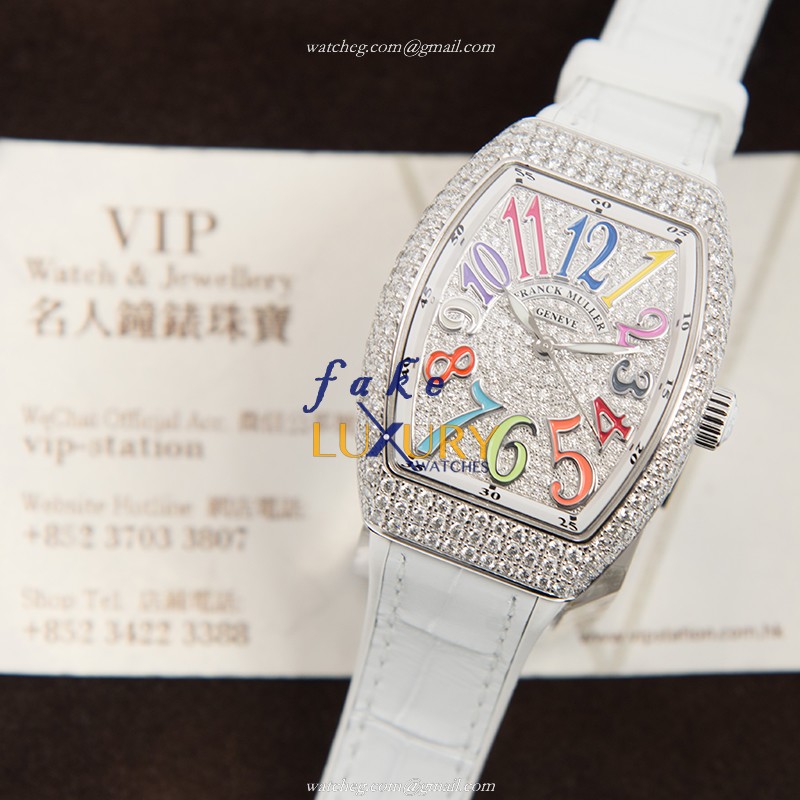 Franck Muller V 32 SC AT FO COL DRM D CD AC.BC - Automatic Stainless Steel & Diamonds Watch - Image 5
