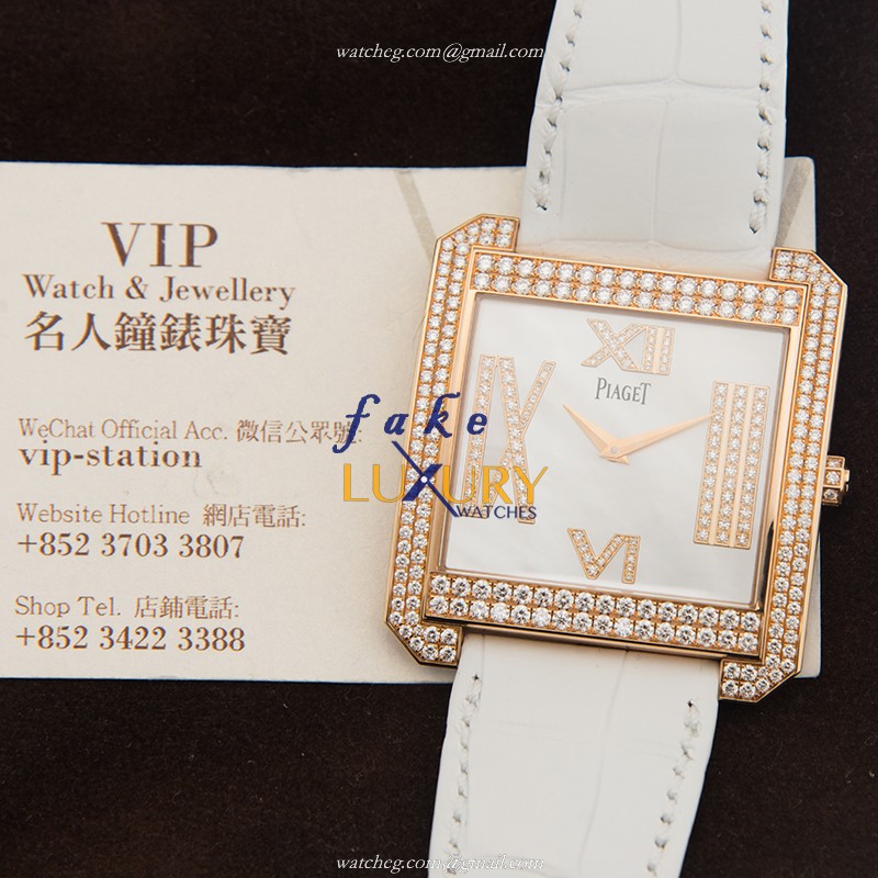 Piaget G0A34018 Limelight Replica Watch, Manual Wind, 18kt Rose Gold & Diamond Case, White Dial - Image 5