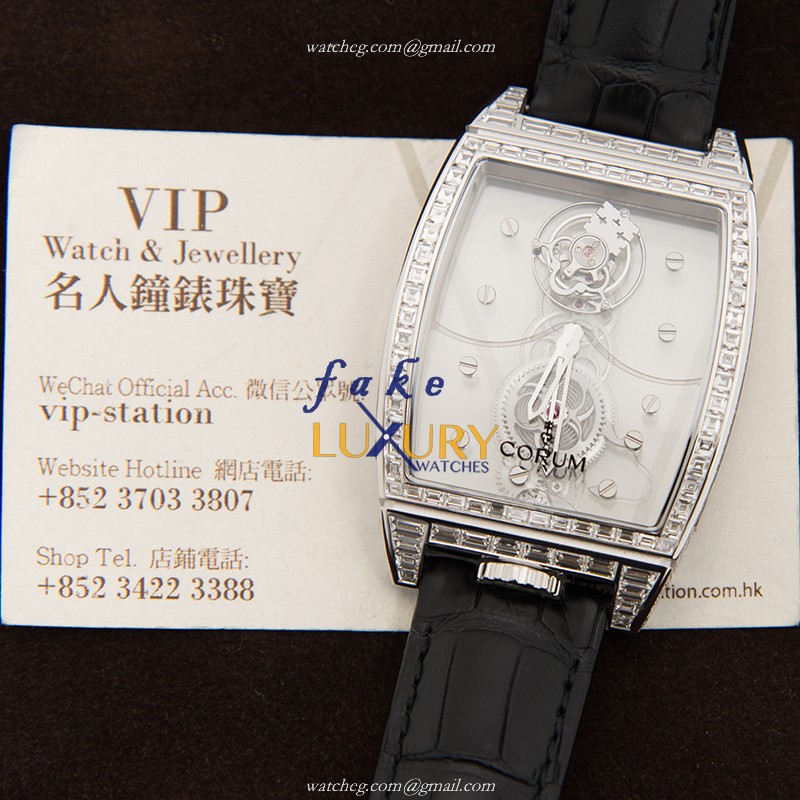 Corum BRIDGE 100.169.69-0F01 0000 Replica Watch with Manual Wind, Transparent Skull Dial, 18kt - Image 5