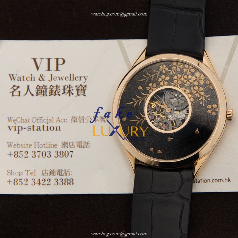 Vacheron Constantin 33222/000R-9701 Replica Watch, Manual Wind, 18kt Rose Gold, Black Dial - Image 5