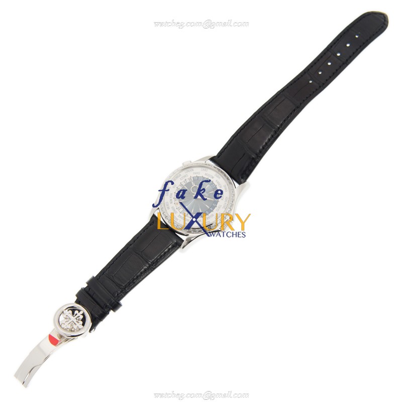 Patek Philippe 5130/10P-010 COMPLICATIONS Automatic Platinum Silver Dial Leather Strap Replica Watch - Image 2