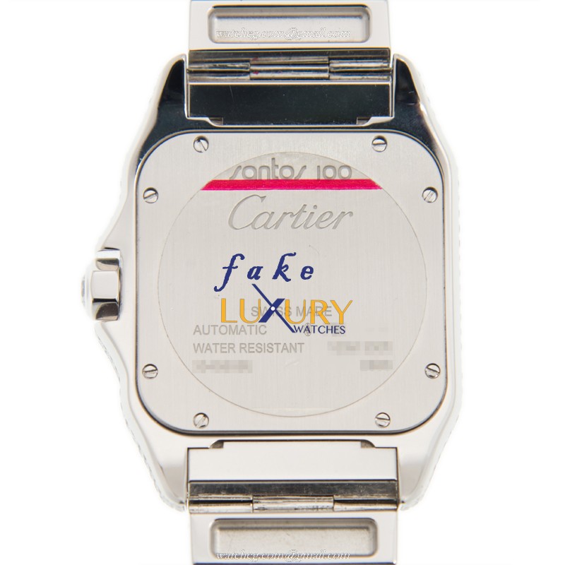 Cartier W20073X8-100XL SANTOS Automatic 18kt White Gold Diamond Silver Replica Watch - Image 3