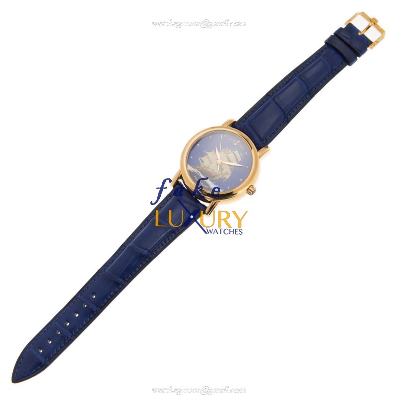 Ulysse Nardin 136-11/FLC Replica Watch, Automatic Movement, Blue Dial, 18kt Rose Gold Case - Image 2