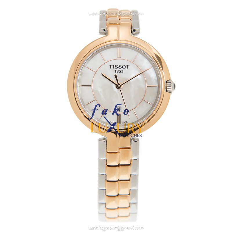 Tissot FLAMINGO T094.210.22.111.00 Quartz Gold-Plated Steel White Dial 26mm Replica Watch - Image 2