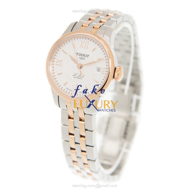 Tissot T41.2.183.33 - Replica Watch - Le Locle Automatic - Gold-Plated Steel Case - White Dial - Image 3