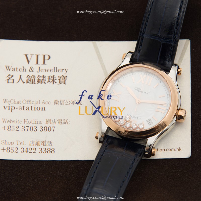 Chopard 278559-6008 Happy Sport - Automatic 18kt Rose Gold & Steel Case Replica Watch - Image 5