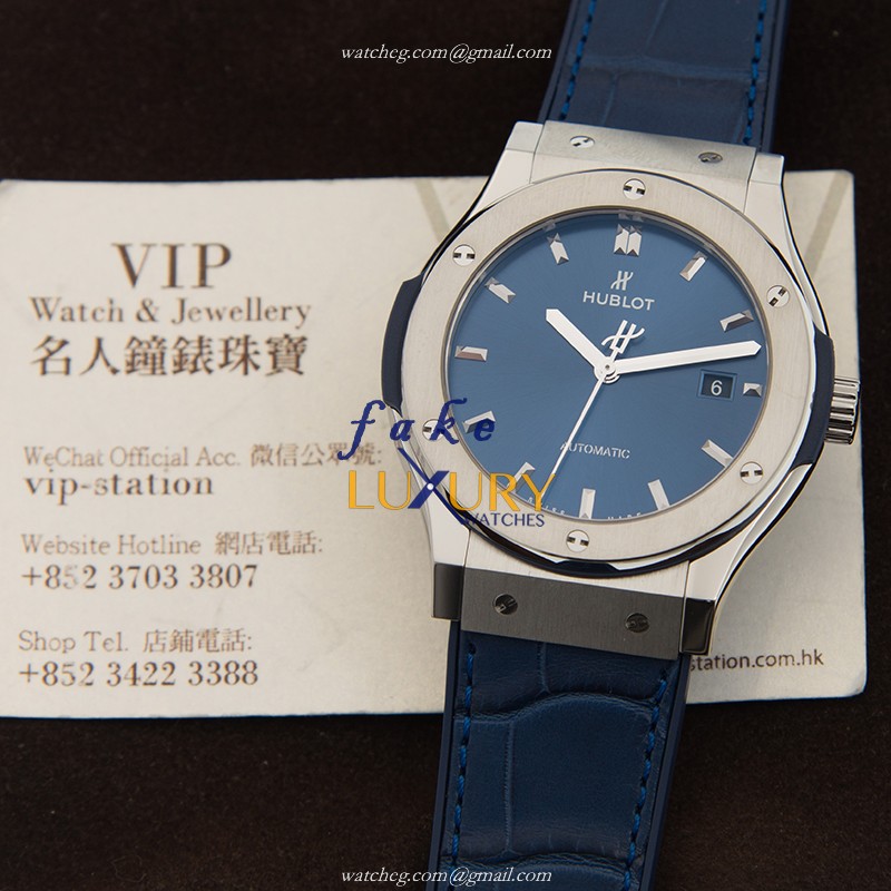 - HUB542NX7170LR - Hublot Classic Fusion Automatic Titanium Replica Watch - Blue Dial - Image 5