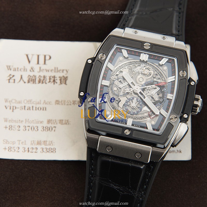 Hublot 601.NM.0173.LR Automatic Titanium Replica Watch, Gray Dial, Alligator Strap - Image 5