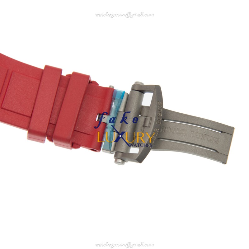 Roger Dubuis RDDBEX0545 Excalibur - Replica Watch - Manual Wind - Titanium Case - Red Rubber Strap - Image 4