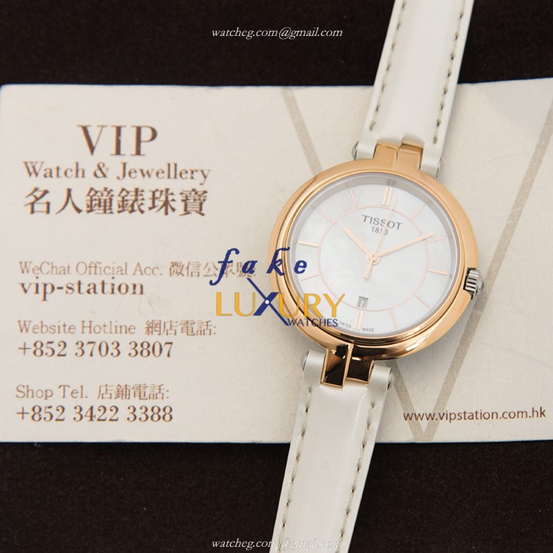 Tissot T094.210.26.111.01 Flamingo Replica Watch, White Dial, Rose Gold Case, Quartz Movement - Image 5