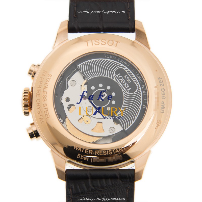 Tissot T-CLASSIC T099.427.36.038.00 Replica Watch, Silver Dial, 18kt Rose Gold Case, Automatic - Image 3