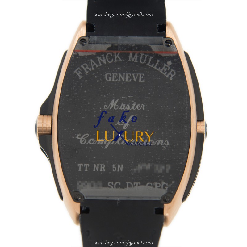 Franck Muller 9900SCDTGPGTTNR5N | Automatic | 18kt Rose Gold & Steel | Black Dial | Alligator Strap - Image 3