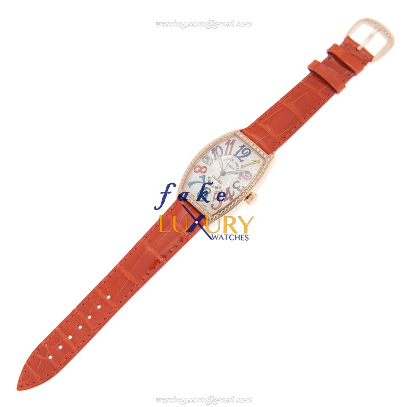 Franck Muller 5851 M SC COL DRM D 1R 5N Cintree Curvex Replica Watch, Silver Dial, Rose Gold Case - Image 2