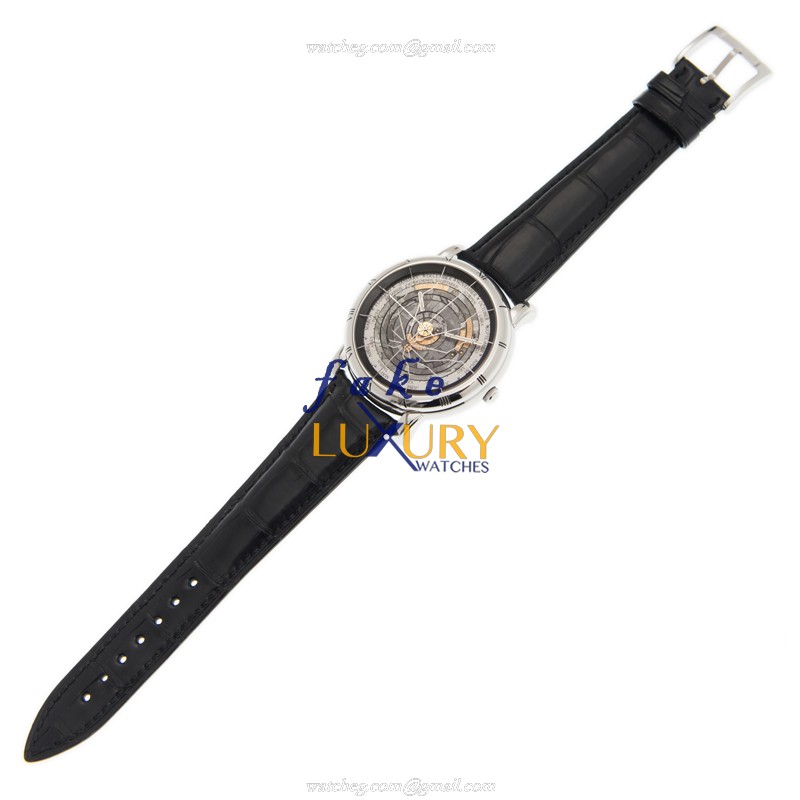 Ulysse Nardin 839-99 CLASSIC Replica Watch, Automatic, Gray Dial, Black Leather Strap - Image 2