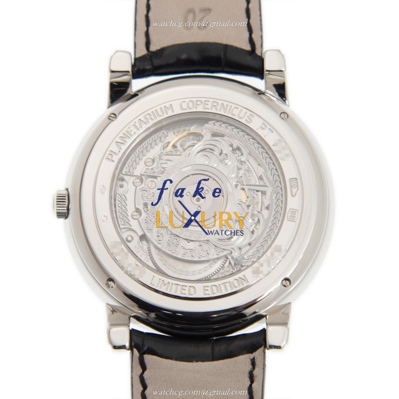 Ulysse Nardin 839-99 CLASSIC Replica Watch, Automatic, Gray Dial, Black Leather Strap - Image 3