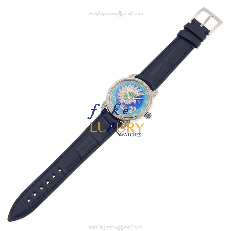 8150-112/PB - Ulysse Nardin CLASSIC Replica Watch - 35mm 18kt White Gold Diamond - Blue Dial - Image 2