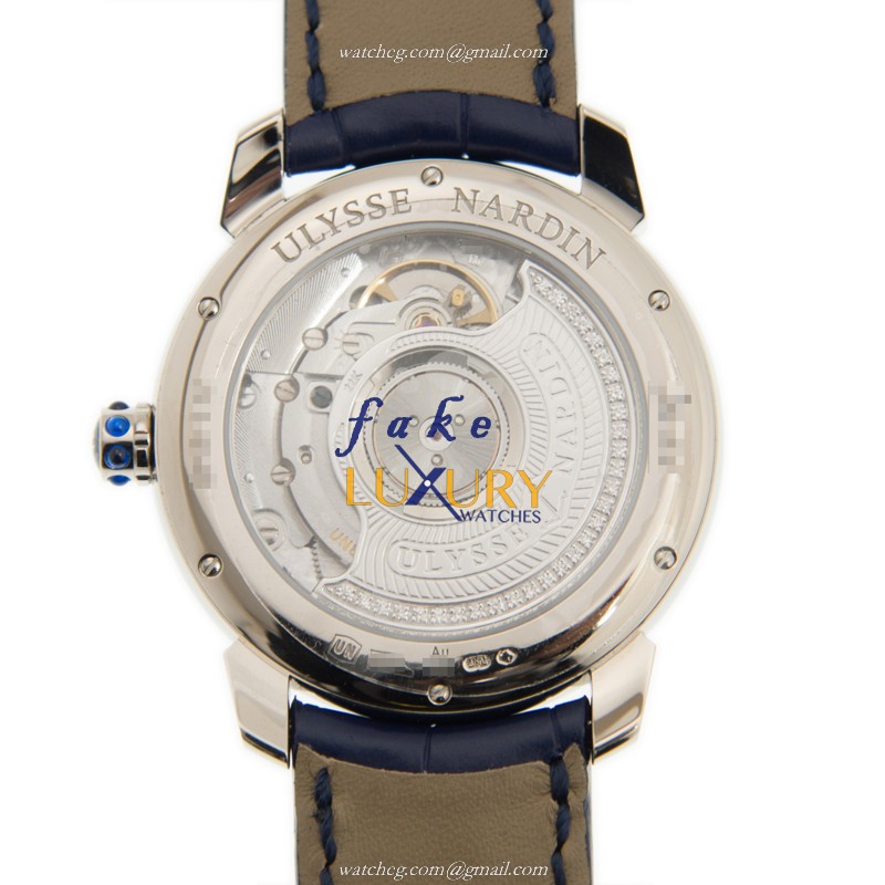 8150-112/PB - Ulysse Nardin CLASSIC Replica Watch - 35mm 18kt White Gold Diamond - Blue Dial - Image 3