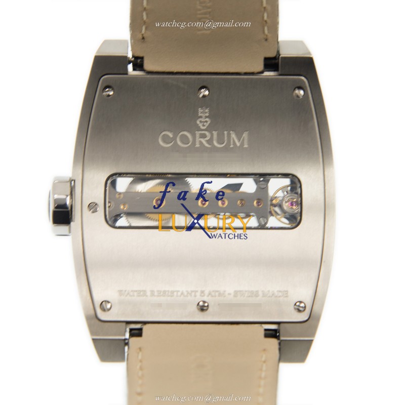 Corum 007.400.04-0F81 0000 BRIDGE Replica Watch, Manual Wind, Dark Grey Dial, Titanium Case, Black - Image 3