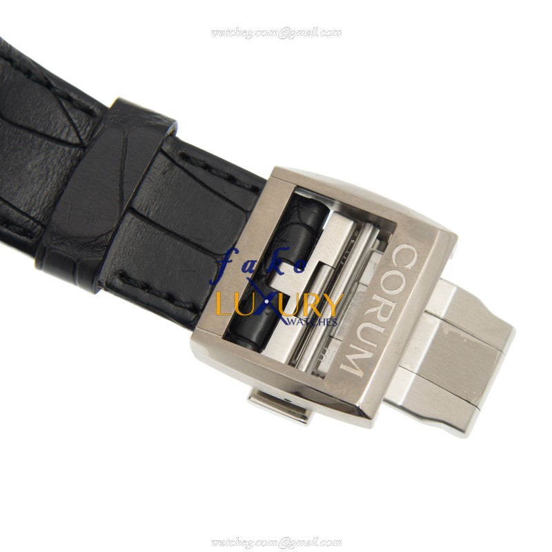Corum 007.400.04-0F81 0000 BRIDGE Replica Watch, Manual Wind, Dark Grey Dial, Titanium Case, Black - Image 4