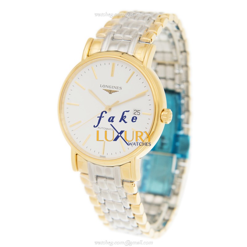 Longines L4.921.2.12.7 PRESENCE Automatic Gold-Plated Stainless Steel Replica Watch, White Dial - Image 3