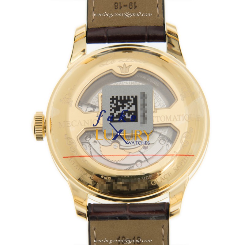 Tissot T006.407.36.263.00 Le Locle Replica Watch, White Dial, PVD Gold Case, Brown Leather Strap - Image 3