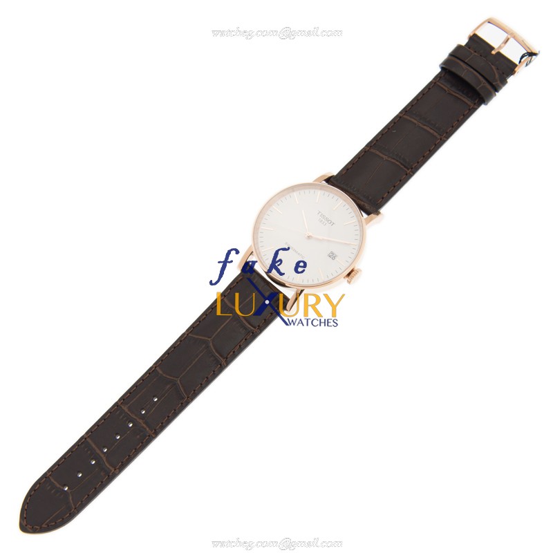 Tissot T109.407.36.031.00 T-Classic Replica Watch, Automatic Movement, PVD Gold Case, White Dial - Image 2