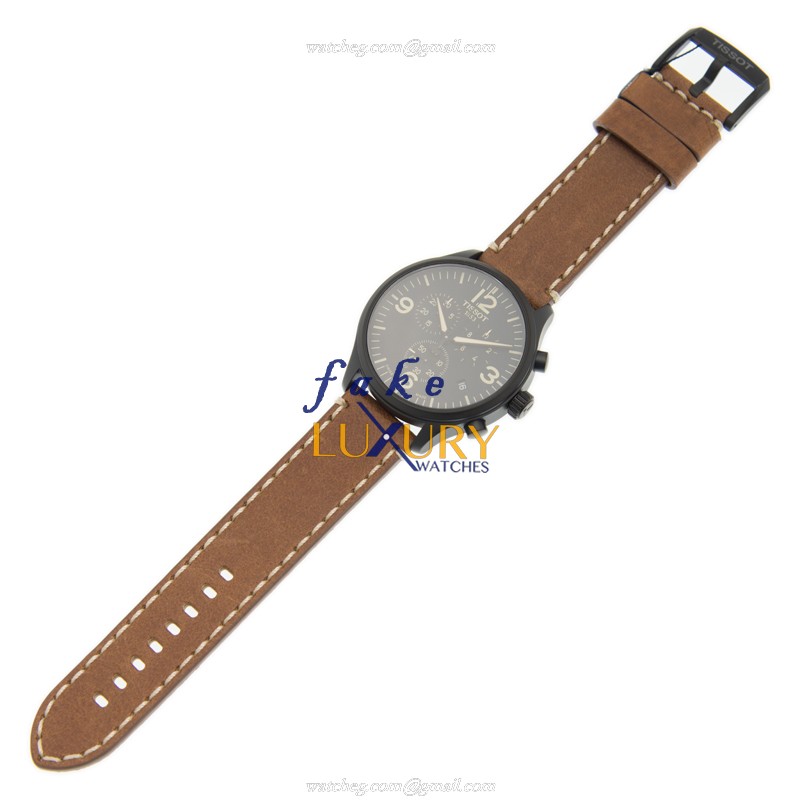 Tissot T116.617.36.057.00 T-SPORT Quartz Steel Brown Leather Watch Replica Watch - Image 2