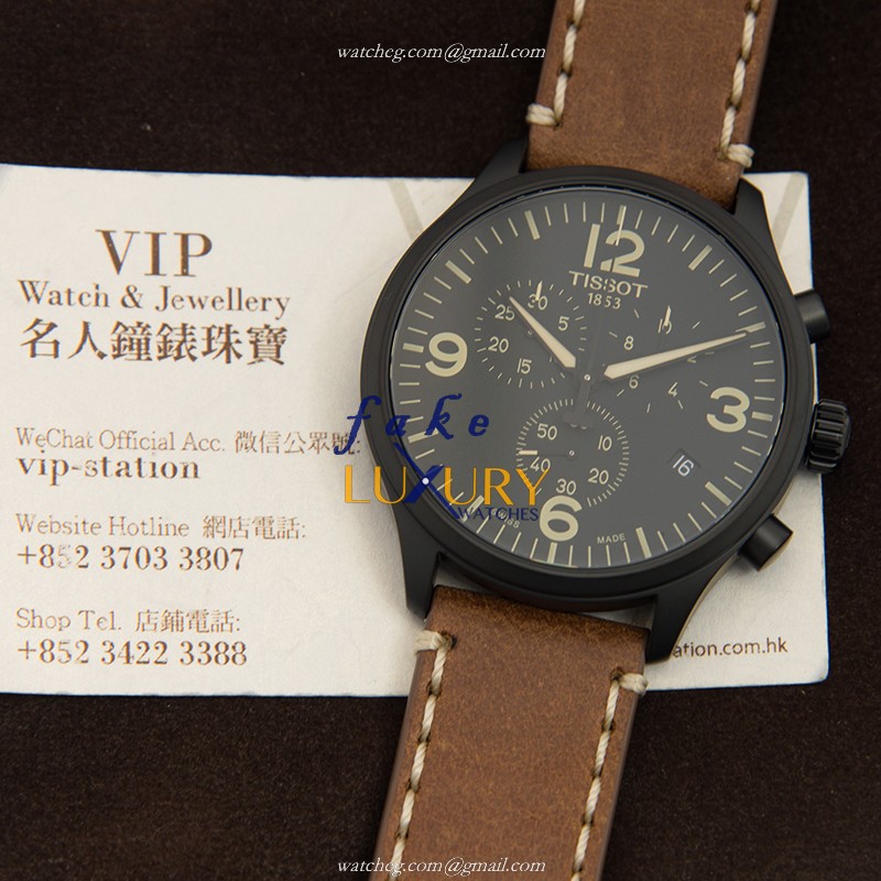 Tissot T116.617.36.057.00 T-SPORT Quartz Steel Brown Leather Watch Replica Watch - Image 5
