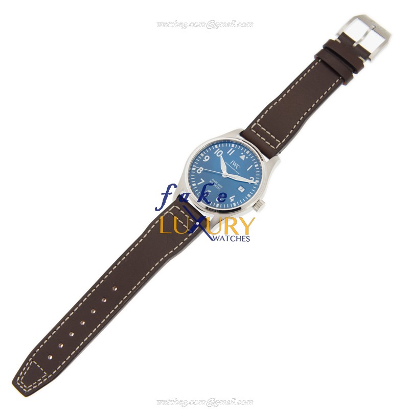 IWC IW327004 Pilots Automatic Replica Watch, Blue Dial, Brown Cowhide Strap - Image 2
