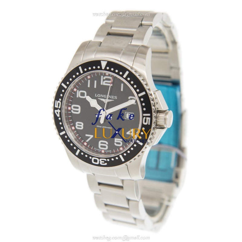 Longines L3.688.4.53.6 Conquest Quartz Black Dial Steel, Replica Watch - Image 3