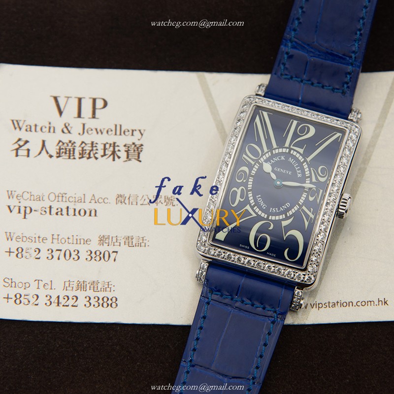 Franck Muller Long Island 952 QZ D 1R AC Deep Blue Quartz Stainless Steel Diamonds Replica Watch - Image 5