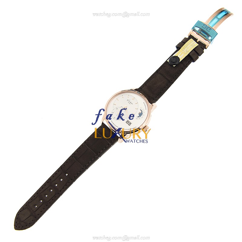 Glashutte 1-90-02-45-35-04 Replica Watch - Automatic - 18kt Rose Gold - Silver Dial - Alligator - Image 2