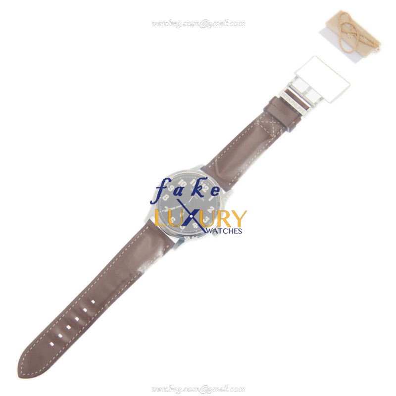 Patek Philippe 5522A-001 Calatrava Replica Watch, Automatic Movement, Blue Dial, Steel Case, Brown - Image 2