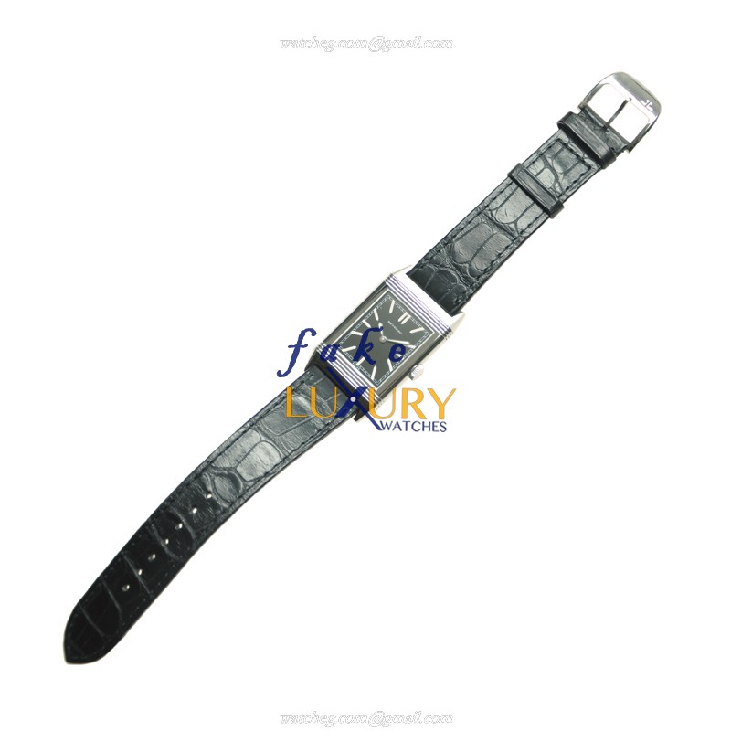 Jaeger-Lecoultre Q2788570 REVERSO Manual Wind Stainless Steel Replica Watch, Black Dial, Alligator - Image 2