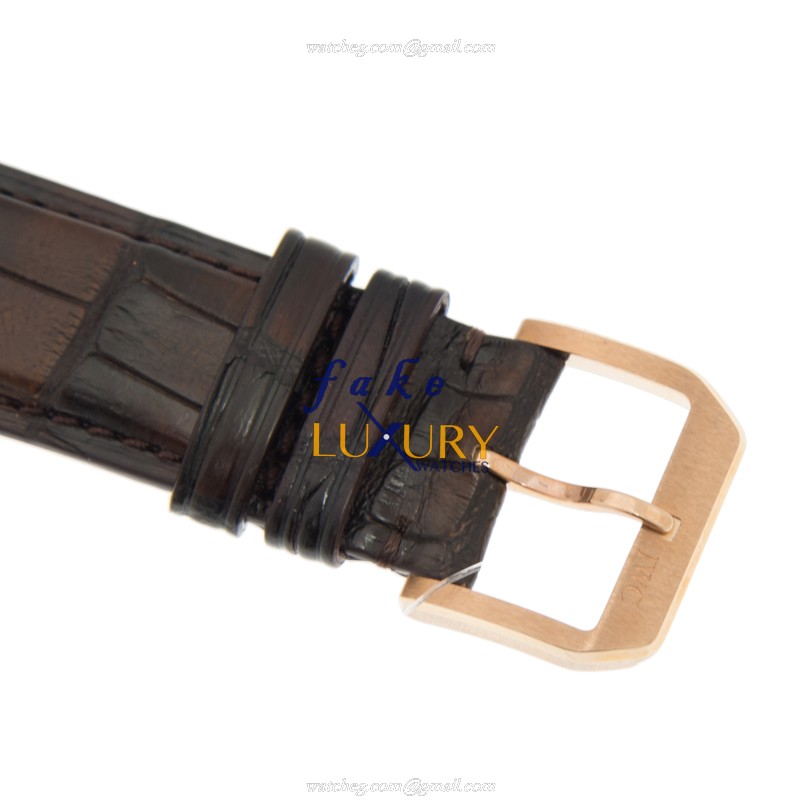 IWC IW390402 Portuguese Replica Watch 18kt Rose Gold Automatic White Dial Brown Alligator Strap - Image 4